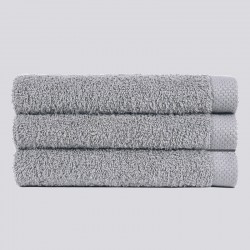 Cotton towel with stripe border