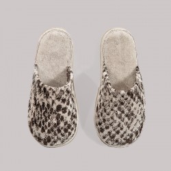 Cotton slippers with snake design