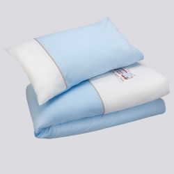 Bed cover + pillow "Little train"