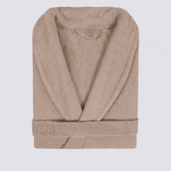 Cotton bathrobe with collar