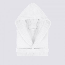 Cotton hooded bathrobe