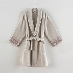Cotton bathrobe with diamond design