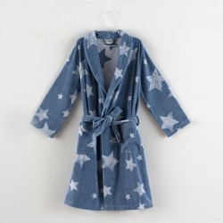 Cotton bathrobe with stars