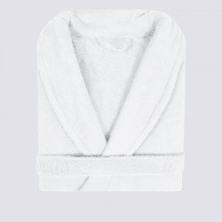 Cotton bathrobe with collar