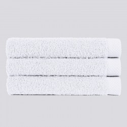 Cotton towel with stripe border