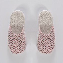 Cotton slippers with diamond design