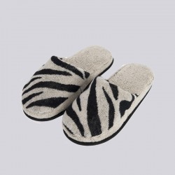 Cotton slippers with zebra design